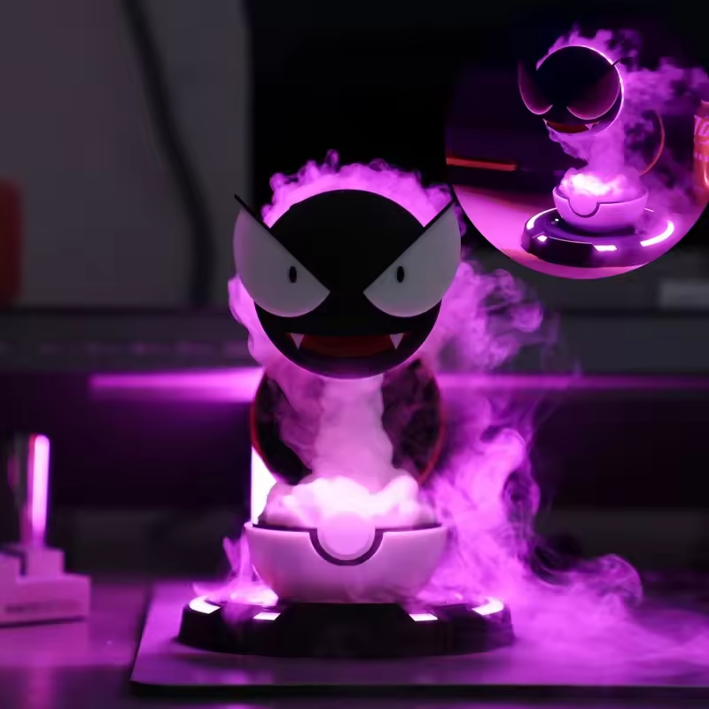 LED Gastly Ghost Humidifier with Ambient Light – Desktop Water Spray Air Purifier